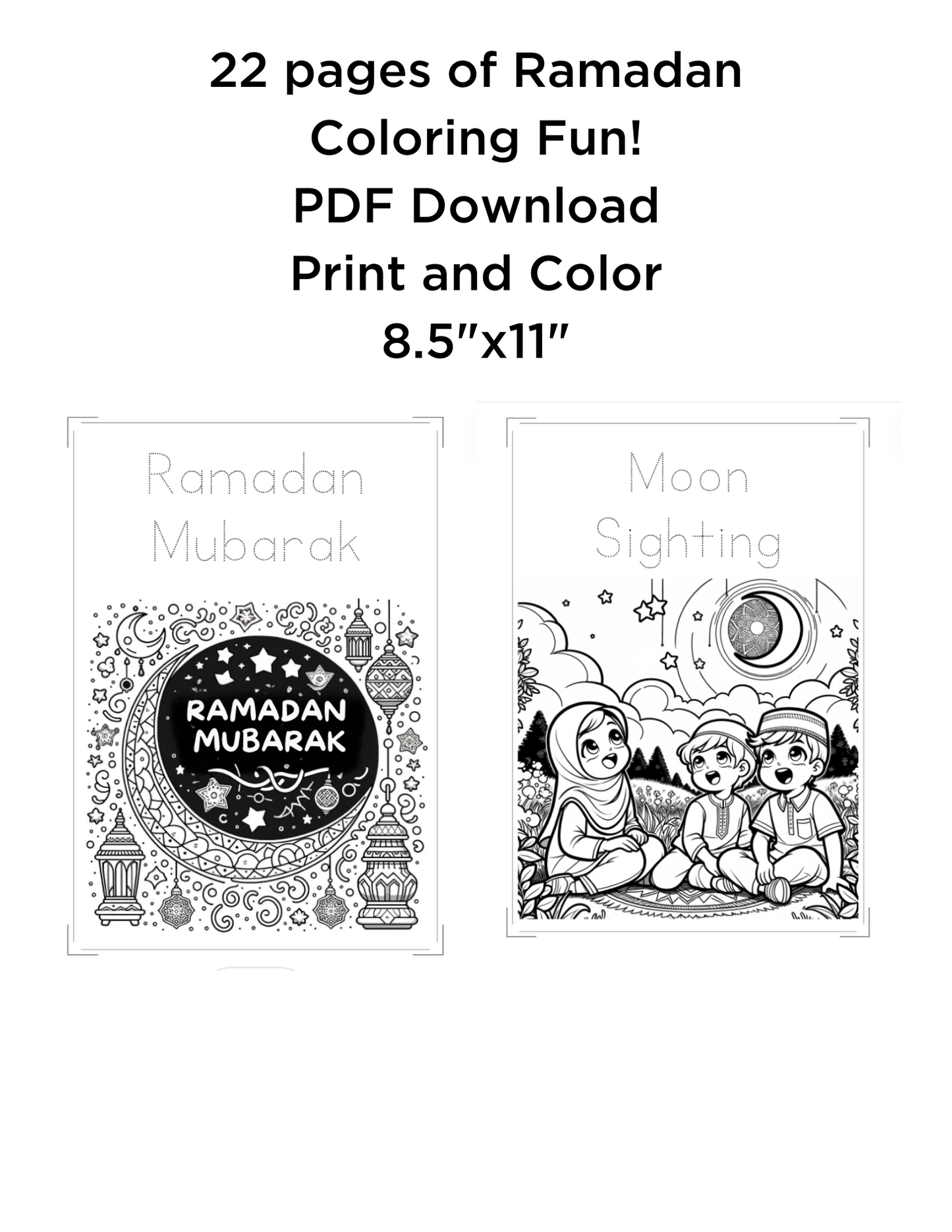 Ramadan Coloring Book Digital Download