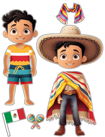 Rafael Mexican Magnetic Paper Boy Doll