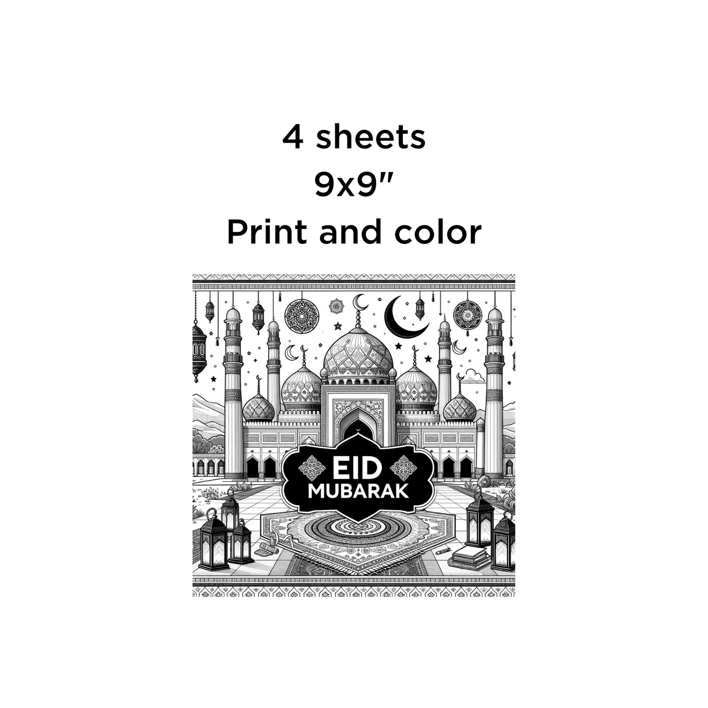 Eid Coloring Pages Digital Download