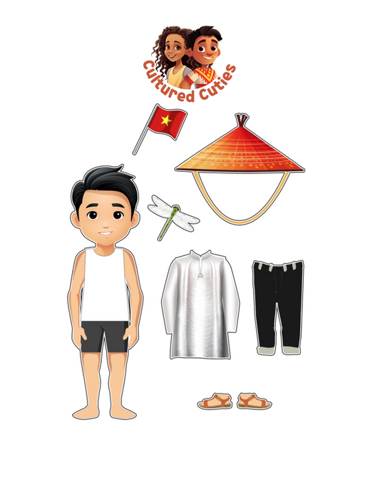 Ahn Vietnamese Magnetic Paper Boy Doll