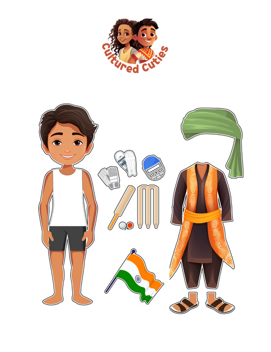 Arjun Indian Magnetic Paper Boy Doll
