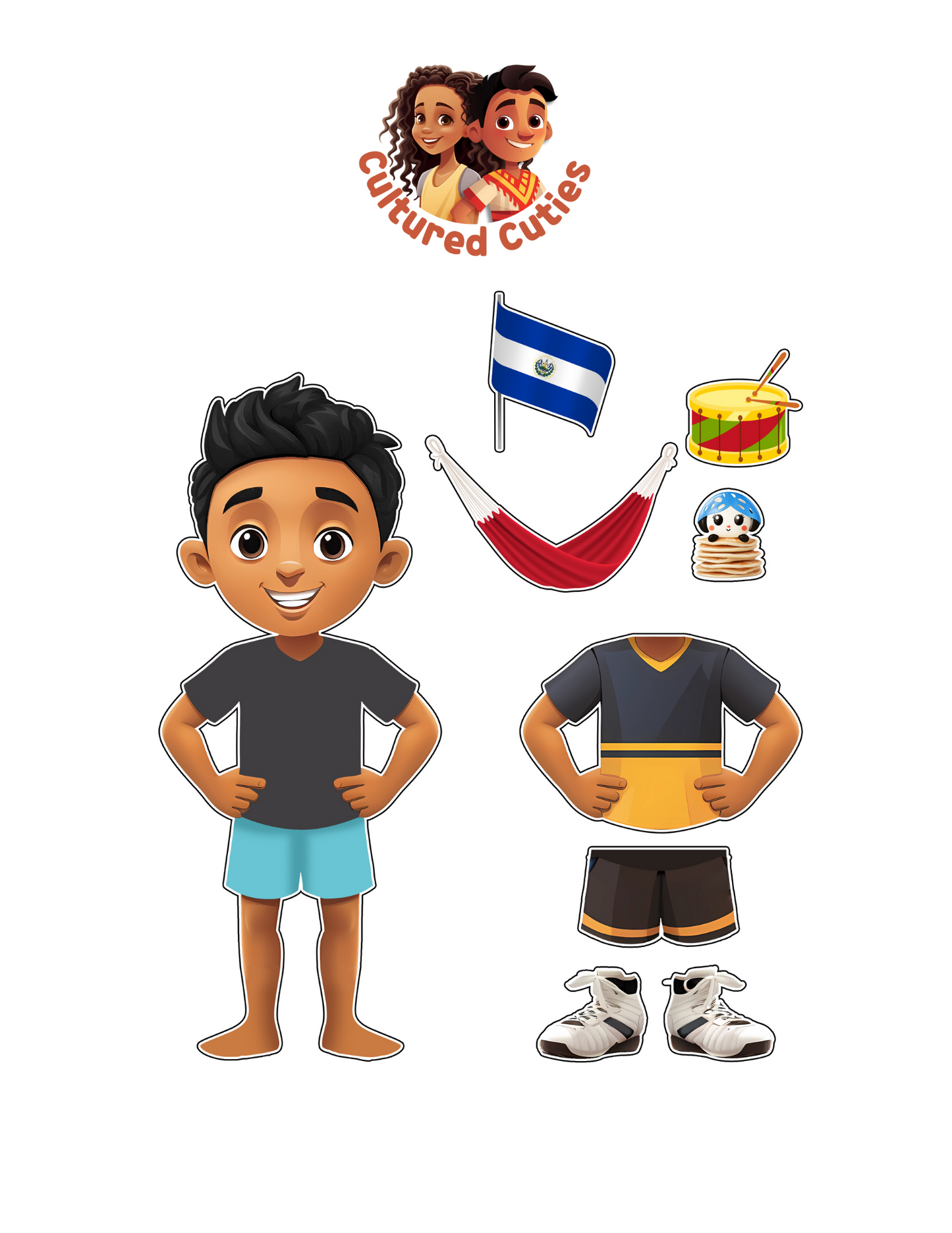 Luis Salvadoran Magnetic Paper Boy Doll