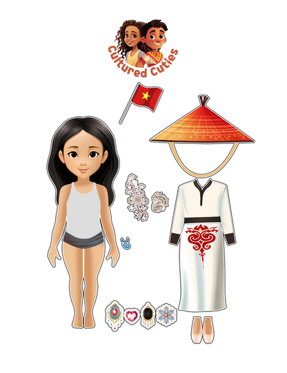 Linh Vietnamese Magnetic Paper Girl Doll