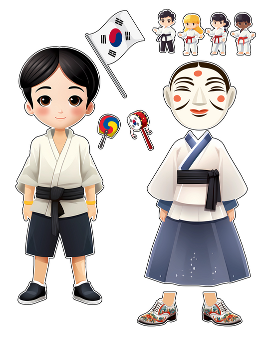 Yoo Joon South Korean Magnetic Paper Boy Doll