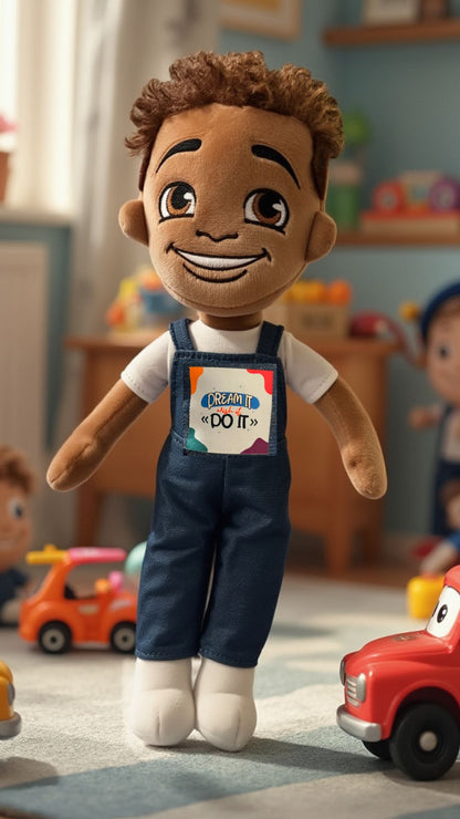 Jayden Plush Black Boy Doll