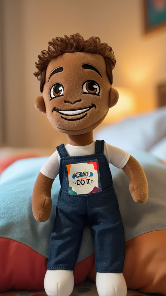 Jayden Plush Black Boy Doll